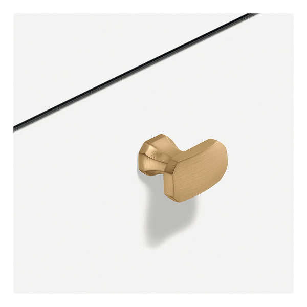 106.70.172 Furniture knob - brushed, Gold coloured, Length: 36 mm, Width: 20.4 mm, Height: 31 mm
