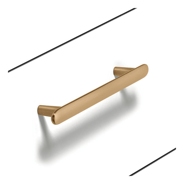106.70.110 Furniture handle, Handle with base, zinc alloy - Häfele Design, Model H2135, Gold coloured, Brushed, Dim. A: 174 mm, Dim. C: 128 mm
