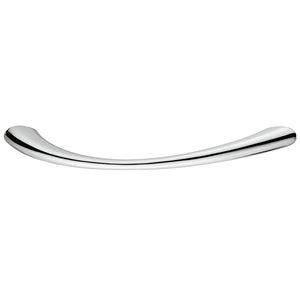 155.00.481 Furniture handle, Bow handle, zinc alloy - Showcase collection, Dim. A: 112 mm, dim. B: 24 mm, dim. C: 96 mm, dim. D: 9 mm, polished chrome plated
