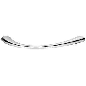 155.00.480 Furniture handle, Bow handle, zinc alloy - Showcase collection, Dim. A: 81 mm, dim. B: 24 mm, dim. C: 64 mm, dim. D: 11 mm, polished chrome plated