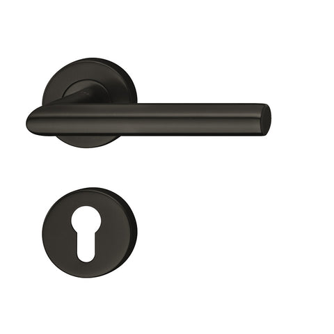 903.92.103 Door handle set, Stainless steel, Startec, model LDH 2171, black, PVD coated escutcheon –, PC set