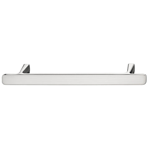 106.69.170 Furniture handle, Handle with base, aluminium - Häfele Design model H2115, nickel plated, brushed, dim. A: 180 mm, dim. B: 25 mm, dim. C: 128 mm