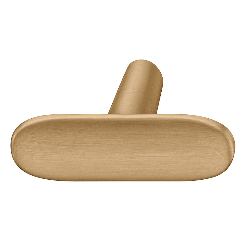 106.70.123 Furniture knob - Häfele Design, Model H2140 brushed, Gold coloured, Length: 46 mm, Width: 16 mm, Height: 31 mm