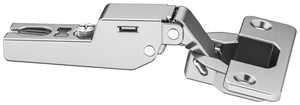 311.04.288 Concealed hinge, Häfele Metalla 110 A 105°, half overlay mounting/twin mounting -  interior width 70 mm, with soft closing mechanism, for screw fixing, drilling pattern 48/6