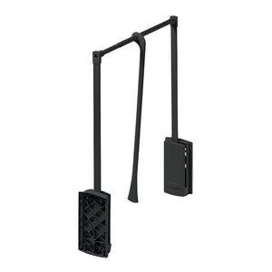 805.20.457 2004 Wardrobe lift, For mounting to side panel, load-bearing capacity 10 kg For internal cabinet width 770-1,200 mm, Black, arm and clothes rail: Black