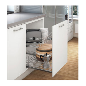 549.06.217 Base unit internal pull out, Häfele, with pull out wire shelf With handle recess, for use behind front panels or hinged doors