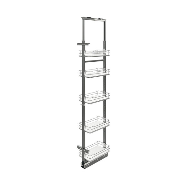 546.80.213 Door front fixing pull out larder unit, Häfele, with baskets for installation behind fronts With 5 hanging baskets with wire shelf, chrome plated
